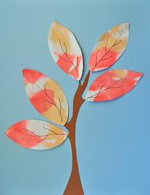 Tissue Paper Painted Fall Leaves