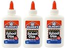 Elmer's Washable No-Run School Glue, 4 oz, 3 Pack