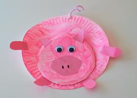 paper plate pig