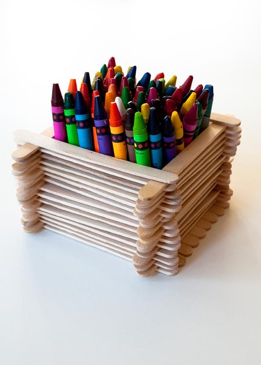 Popsicle Stick Desk Organiser