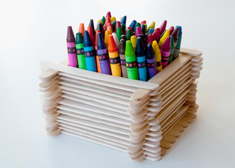 Popsicle Stick Desk Organiser