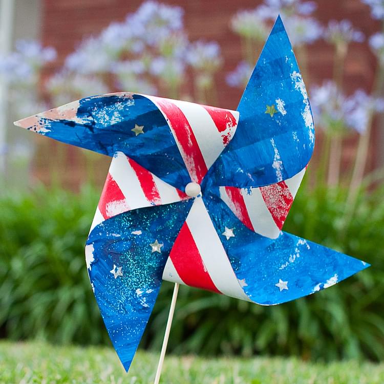 Flag Center  Red White Blue Pinwheel