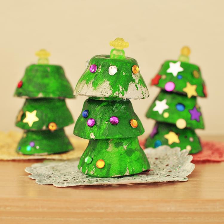 Egg Cup Christmas Trees